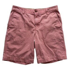 Izod Saltwater Mens Pink Chino Shorts 34W 10.5" Inseam Cotton Blend Casual